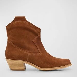 Pedro Garcia Bristol Spice Brown Suede Western Ankle Boots 38=8